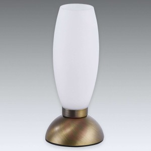 Joy – lampa stołowa LED, ściemniacz, stary mosiądz