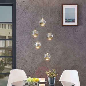 Lampa wisząca LED Hayley 5-pkt. okrągła złota