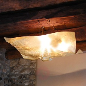 Złocona lampa wisząca Crash 100 cm