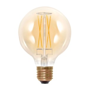 Żarówka globe kulista LED E27 G95 6W 2 000 K złota