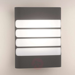 Antracytowa zewn. lampa ścienna LED RACCOON