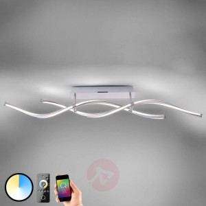 Zgodna z ZigBee lampa sufitowa LED Q-Malina, pilot