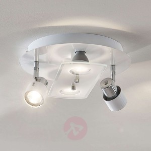 Okrągła, biała lampa sufitowa LED Cleon,ściemniana