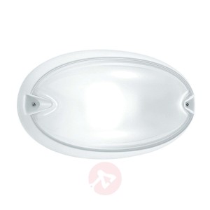 Owalna zewnętrzna lampa ścienna CHIP, biała