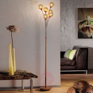 6-punktowa lampa stojąca Greta o barwie rdzy