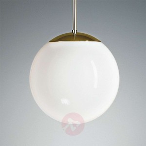 Lampa wisząca z opalowym kloszem 35 cm mosiądz