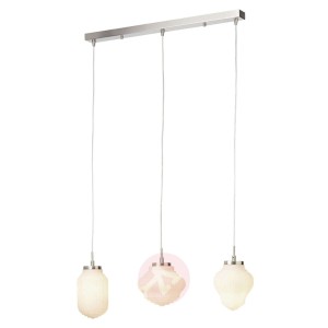 Tanic - 3-punktowa lampa wisząca nikiel + biały