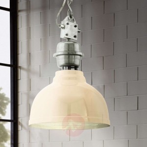 Kremowa industrialna lampa wisząca Grantham