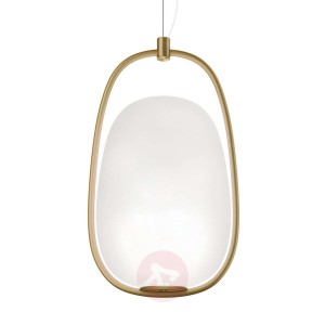 Lanna – stylowa lampa wisząca z mosiężną ramą