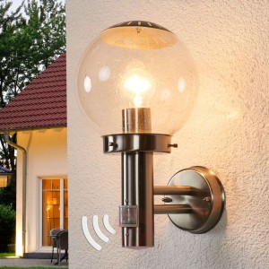 Zewnętrzna lampa ścienna BOWLE z czujnikiem ruchu
