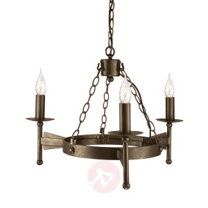 Średniowieczna lampa wisząca CROMWELL 3-punktowa