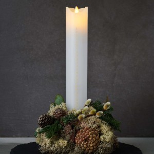 Świeca LED Sara Calendar, biała/złota, 29 cm
