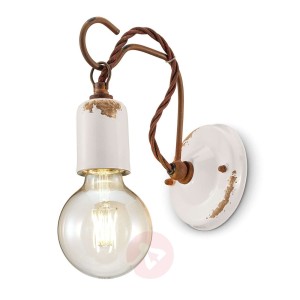 Lampa ścienna C665 w stylu vintage, biała