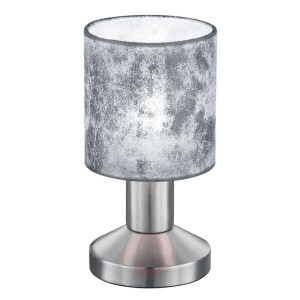 Srebrna lampa stołowa Garda z kloszem z tworzywa
