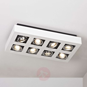 Mocna lampa sufitowa LED VINCE, biała, 8-pkt.
