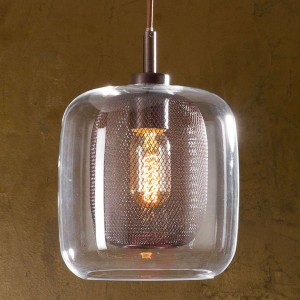 Fox – szklana lampa wisząca z podwójnym kloszem