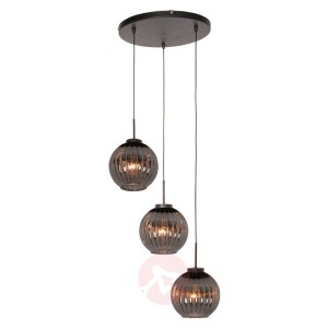 Lampa wisząca Zucca, 3-punktowa, smoke