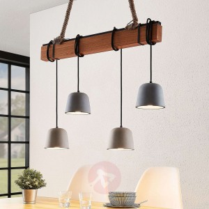 Lucande Hakona drewniana lampa wisząca