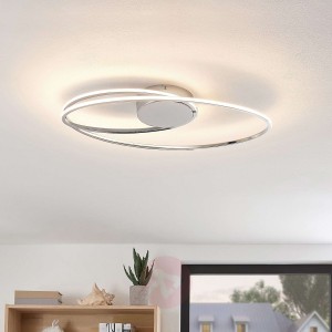 Lindby Xenias lampa sufitowa LED chrom, 60 x 35 cm
