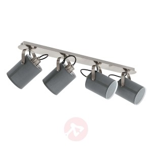 Lampa sufitowa Villabate z 4 szarymi kloszami