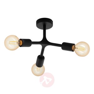 Lampa sufitowa Bocadella 1 czarna, 3-punktowa