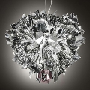 Srebrna lampa wisząca VELI, 42 cm