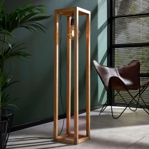 Lampa podłogowa Quadrasculpta, drewno mango,120 cm