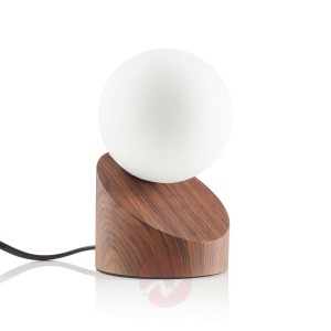 Lampa stołowa Alisa o ciemnej dębowej optyce