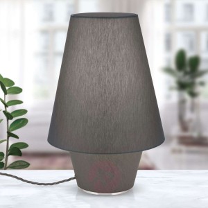 Tekstylna lampa stołowa Bliźniaki szara Ø 38 cm