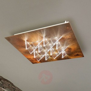 Efektowna lampa sufitowa LED Cristalli, rdzawa