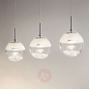 Podłużna lampa wisząca LED MONTEFIO z kryszt.