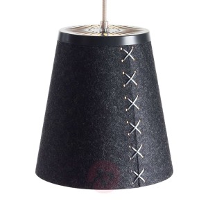 Lampa wisząca FLÖR z filcu wełnianego, grafitowa