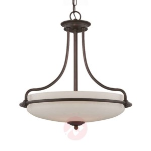 Lampa wisząca Griffin, brąz trawiony szklany klosz