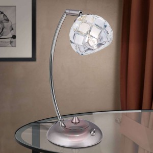 Lampa stołowa z kryształami Maderno, nikiel