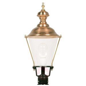 Piękna lampa na cokół K4b z miedzią, zielona