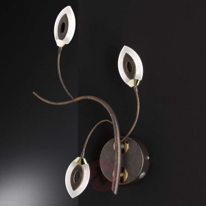 Fellow - kinkiet LED, rdzawobrązowy, kwiat