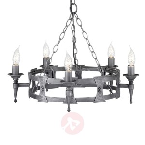 Lampa wisząca SAXON kute żelazo czarno-srebrna