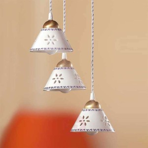 Lampa wisząca NONNA z białej ceramiki 3 punktowa