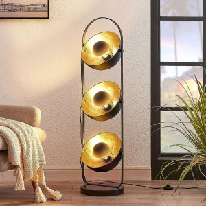Lampa stojąca Muriel 3-pkt. czarna/złota