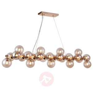 Podłużna lampa wisząca Dallas, złote kolory