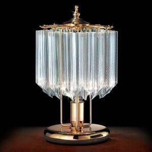 Pozłacana lampa stołowa CRISTALLI