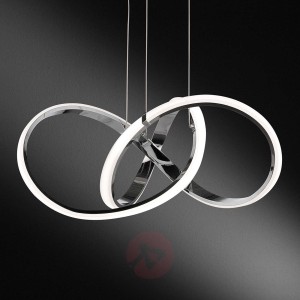 Indigo - chromowana lampa wisząca LED, ściemniana