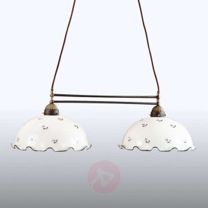 Lampa wisząca Nonna na belce biało-niebieska