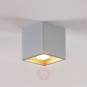Lindby Parvin aluminiowy downlight, kątowy, szary