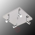 Kwadratowa lampa sufitowa LED Karen 4-punktowa