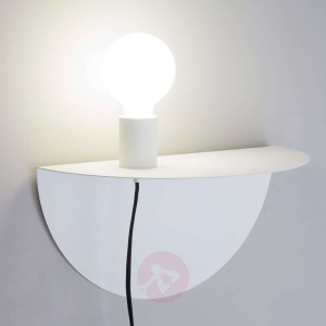 Praktyczna lampa ścienna Nit z półką