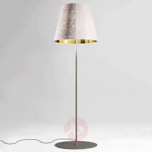 Ozdobna lampa stojąca Melting Pot biała/złota