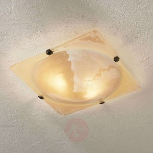 Szklana lampa sufitowa Cilea, kwadrat, 40 cm