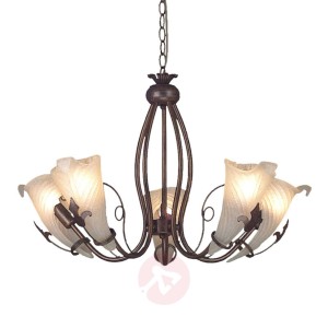 Cros – rustykalna lampa wisząca, 5-punktowa