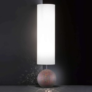 Avila - lampa stojąca, świecący klosz i podstawa